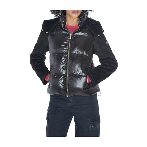 Yes Zee Piumino corto Piumino Donna con maniche lisce Nero - Francavilla Moda